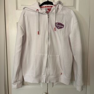 Vixxon White Zip-Up Hoodie with Purple Logo XL